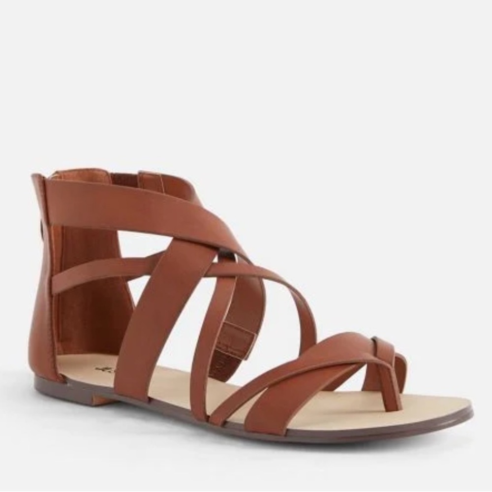 48 hour Sale JustFab Jovita Strappy Brown Sandal GUC